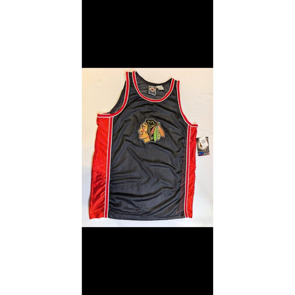 Vintage Chicago Blackhawks NHL Hockey Mesh Tank Top Youth XL Pro Stuff